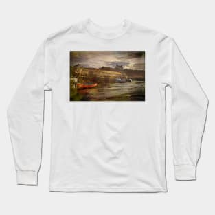 Artistic Seaton Sluice harbour in Northumberland Long Sleeve T-Shirt